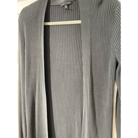 Eileen Fisher Sleek Tencel Lyocell Rib Long Cardigan size small * wom266 - Picture 10 of 12